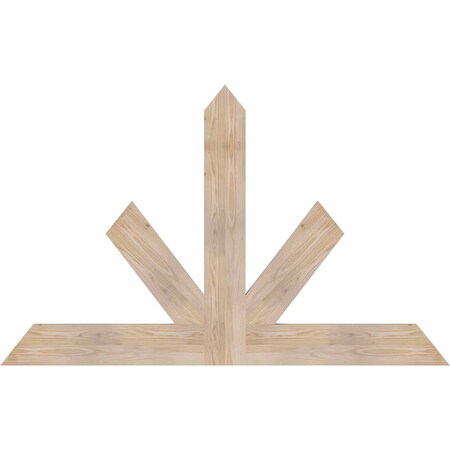 Ekena Millwork Saratoga Smooth Timber Gable Bracket, Douglas Fir, 60"W x 38"H x 1 1/2"D x 5 1/2"F, 15/12 Pitch GBW060X38X0206SAR00SDF